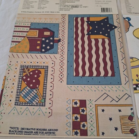 4 Vintage Daisy Kingdom No-Sew Fabric Appliqué & Transfer Lot America Garden Lot - Picture 4 of 7